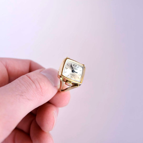 Bague mécanique vintage suisse