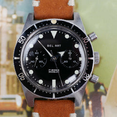 Bel Art skin diver chronograph glossy dial vintage 1970 tritium