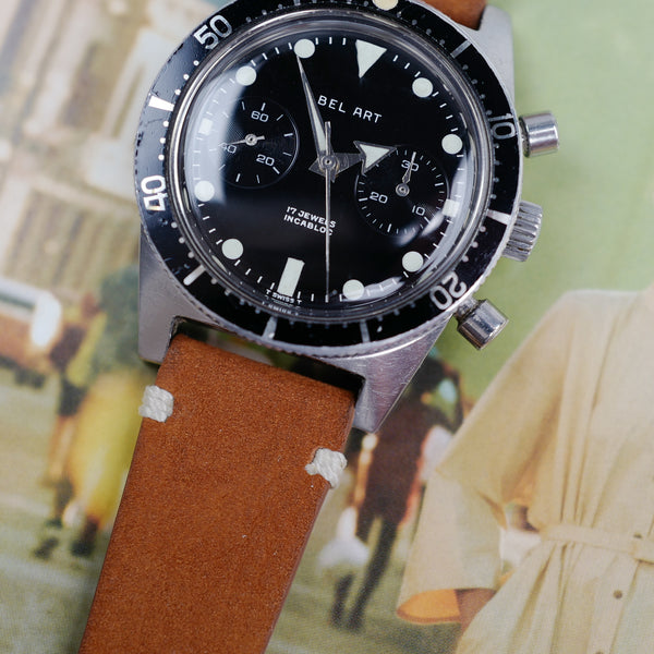 Bel Art skin diver chronograph glossy dial vintage 1970 tritium