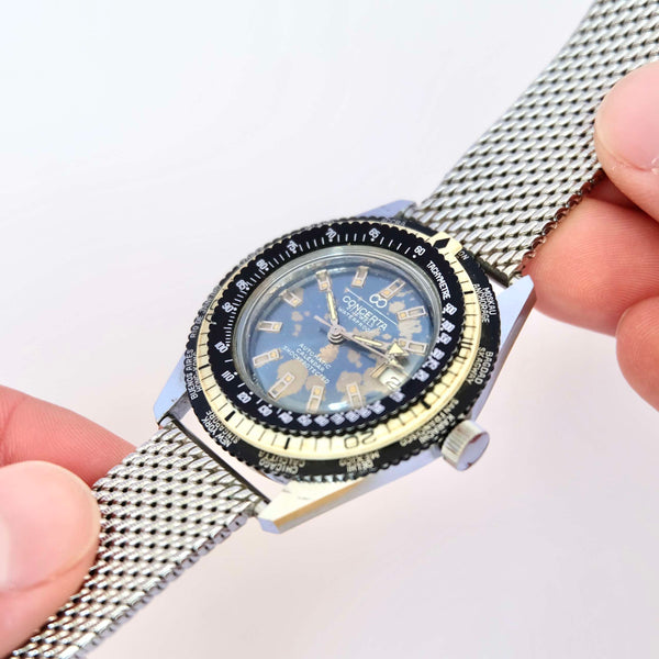 Bracelet mesh métallique montre vintage