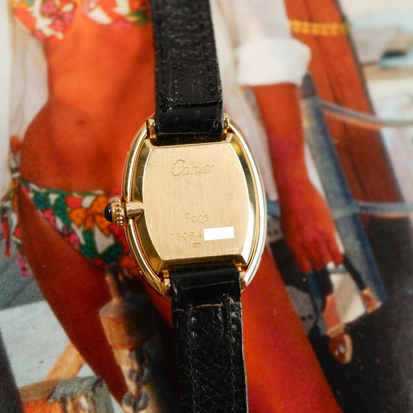 Café noir les montres Cartier baignoire double rang mécanique Paris 1980