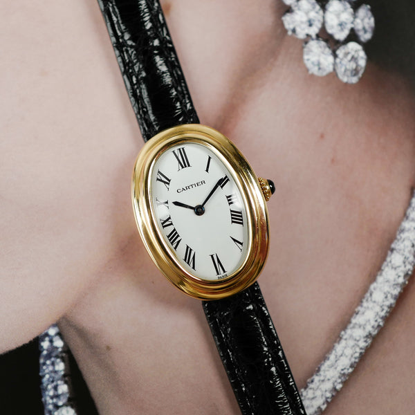 Café noir les montres Cartier baignoire double rang mécanique Paris 1980