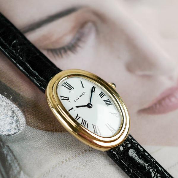Café noir les montres Cartier baignoire double rang mécanique Paris 1980