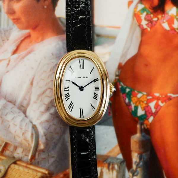 Café noir les montres Cartier baignoire double rang mécanique Paris 1980