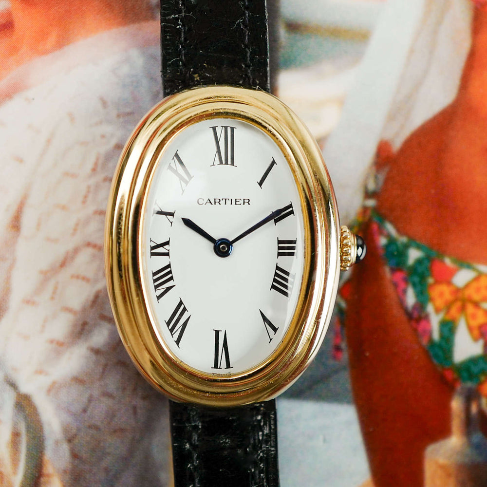 Café noir les montres Cartier baignoire double rang mécanique Paris 1980