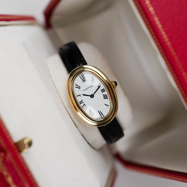 Café noir les montres Cartier baignoire double rang mécanique Paris 1980