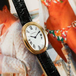 Café noir les montres Cartier baignoire double rang mécanique Paris 1980