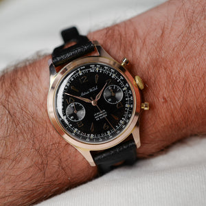 Café noir les montres chronographe doré noir Astree watch Venus 188
