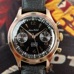 Café noir les montres chronographe doré noir Astree watch Venus 188