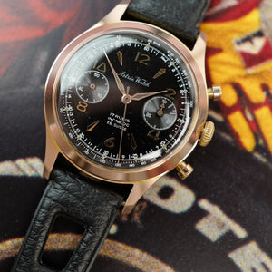Café noir les montres chronographe doré noir Astree watch Venus 188