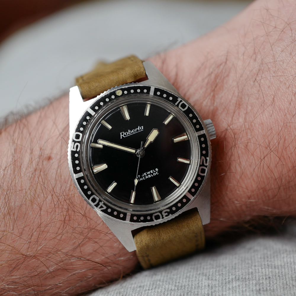 cafe noir les montres horloger reparations marseille aix roberta skin diver automatique glossy dial vintage 1970