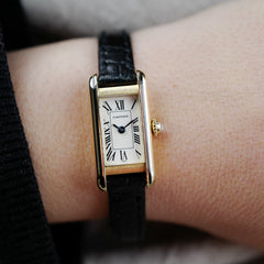 cafe noir les montres horloger vintage marseille cartier tank mini or jaune ref 1380 femme_1