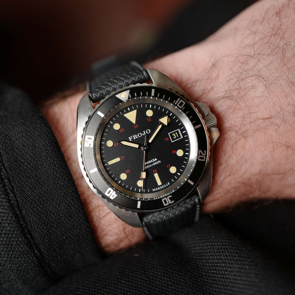 Café noir les montres horlogerie vendeur Marseille Frojo Phocéa maxi dial 170 ans édition limitée
