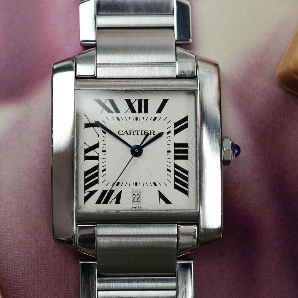 cafe noir les montres vintage horloger marseille cartier tank française 2302 automatique bracelet acier