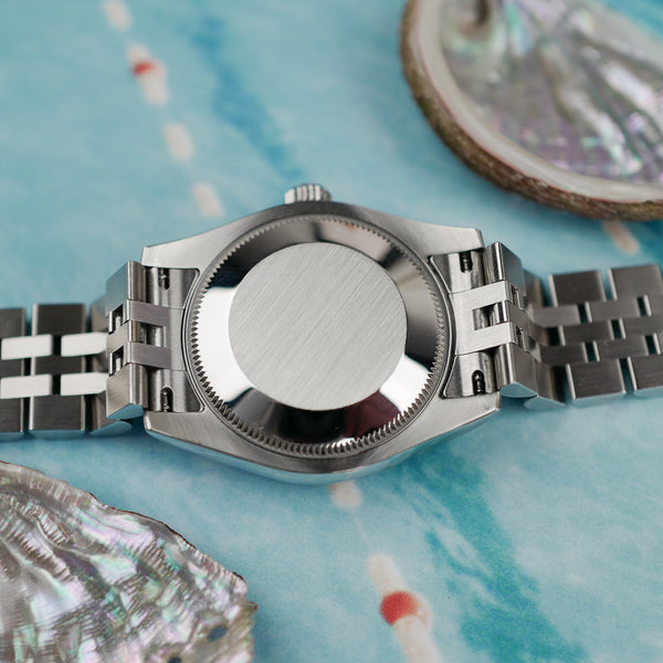 cafe noir les montres vintage horloger marseille rolex oyster perpetual datejust 31 ref 178240 cadran bleu sur jubilee et chiffres romains