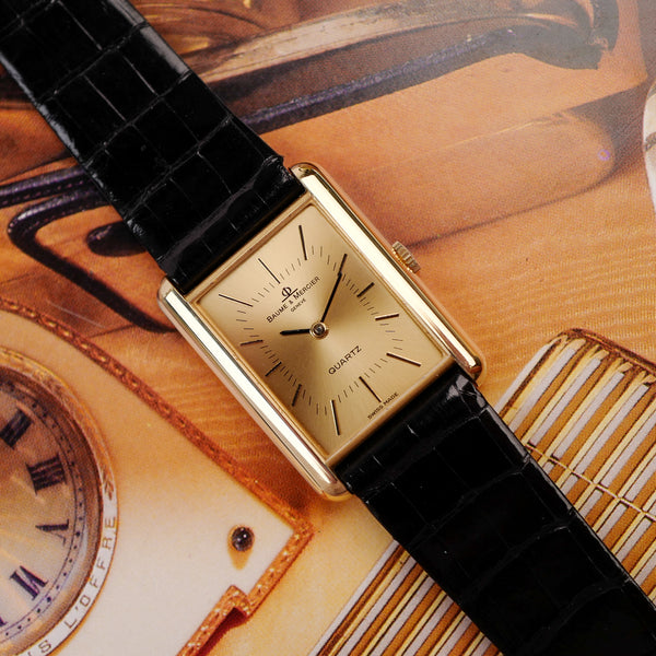 BAUME & MERCIER Tank Or Massif 18 Carats « New Old Stock » (Vintage 1988)