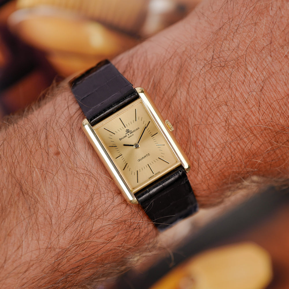 BAUME & MERCIER Tank Or Massif 18 Carats « New Old Stock » (Vintage 1988)