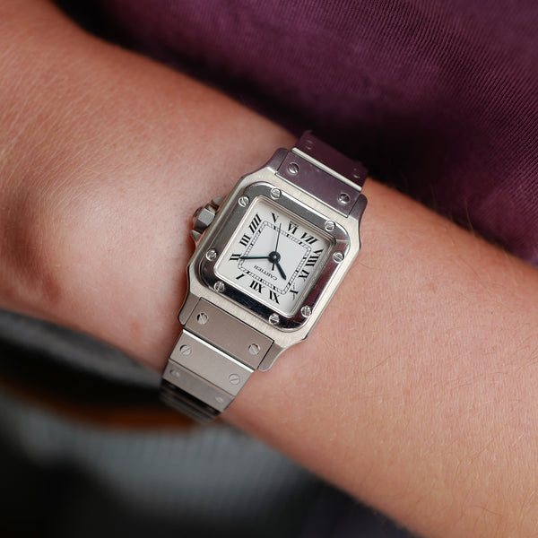 Cartier Santos "Petit modèle Femme" en acier (Vintage 1990)