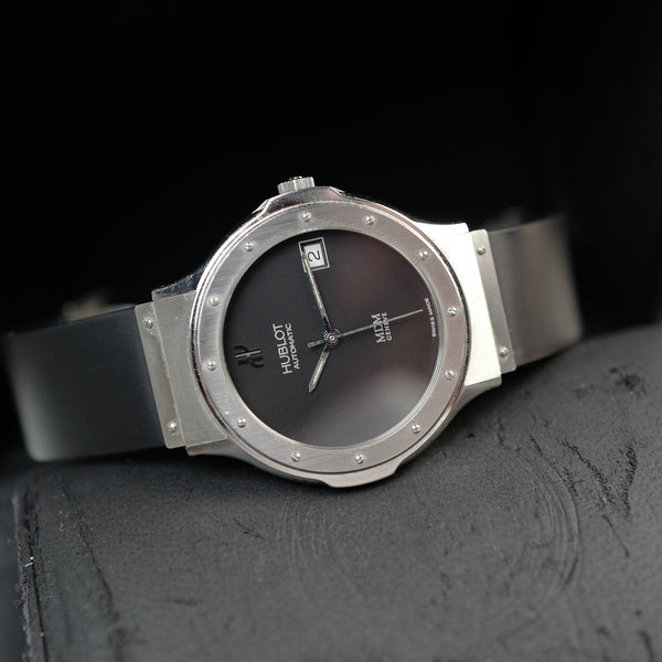 Café noir montre vintage Marseille horloger Hublot MDM Genève automatique full set 2001