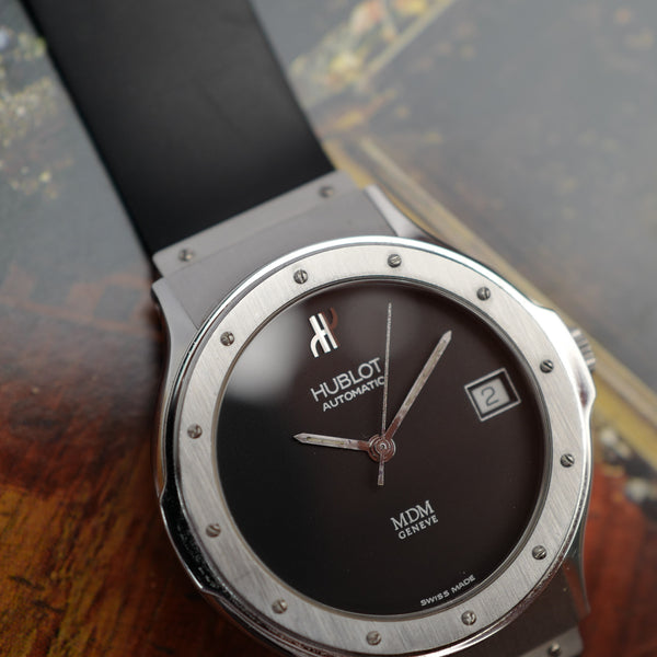 Café noir montre vintage Marseille horloger Hublot MDM Genève automatique full set 2001