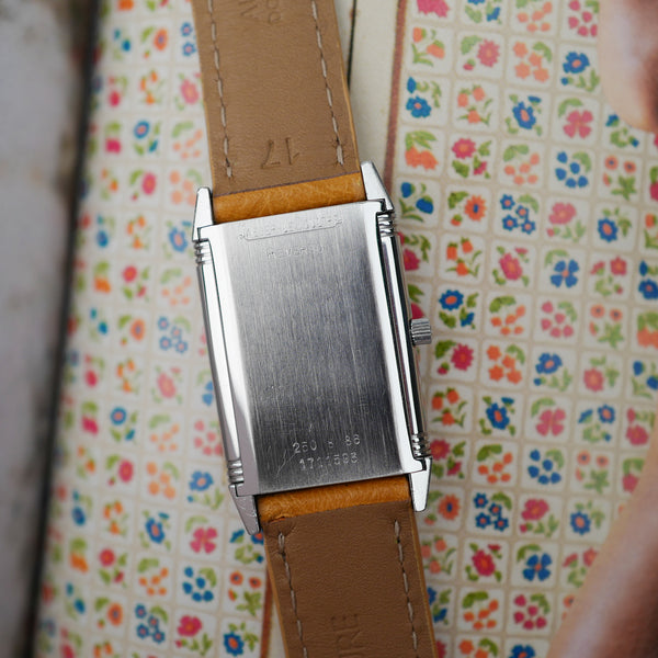 Café noir montre vintage Marseille horloger Jaeger LeCoultre Reverso classique acier 1990 réf 250 8 86