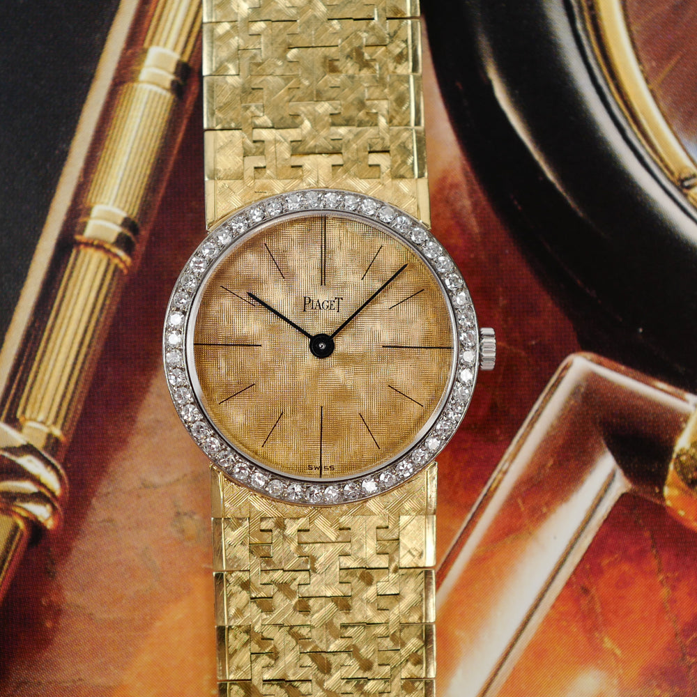 Café noir montre vintage Marseille horloger Piaget cocktail watch or diamants 925a3 1970