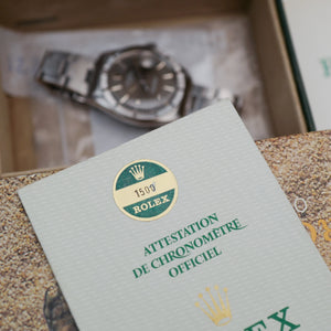 Café noir montre vintage Marseille horloger Rolex Oyster Perpetual date 1501 radial grey tritium full set 1974