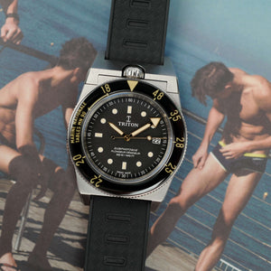Café noir montre vintage Marseille horloger Triton Subphotique Marine nationale plongeur démineur