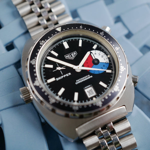 Café noir montres achat vente Marseille Heuer skipper vintage 15640 cadran noir