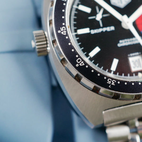 Café noir montres achat vente Marseille Heuer skipper vintage 15640 cadran noir