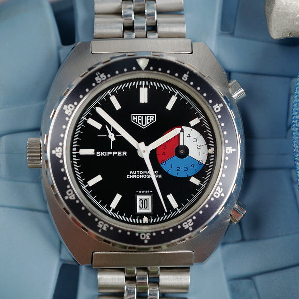 Café noir montres achat vente Marseille Heuer skipper vintage 15640 cadran noir