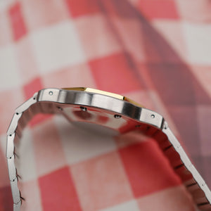 cafe noir montres horloger marseille boite papiers service full set Cartier Santos octogonale GM or et acier réf 2966 bicolore vintage 1990