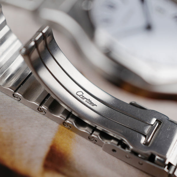 Café noir montres horloger Marseille Cartier Santos octogonale Octo 2965 acier homme automatique vintage Octo grand modèle GM