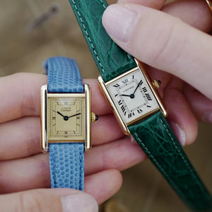 cafe noir montres horloger marseille cartier tank louis petit modèle or massif quartz 18k