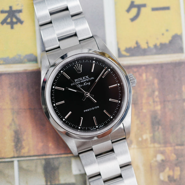Café noir montres horloger Marseille Rolex Airking vintage full set 2000 automatique