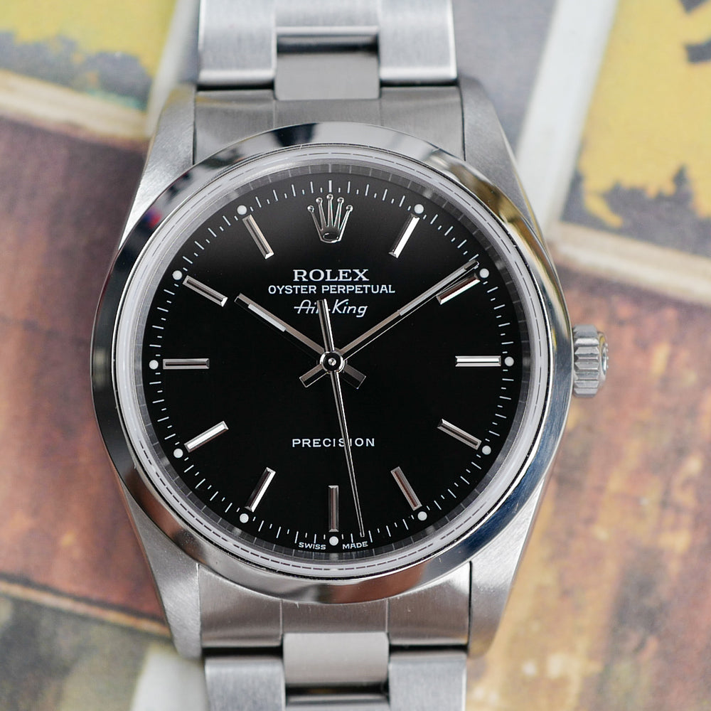Café noir montres horloger Marseille Rolex Airking vintage full set 2000 automatique