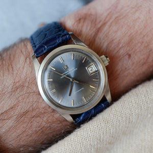 cafe noir montres horloger marseille universal geneve Polerouter Super microrotor neuve de stock cadran gris_1