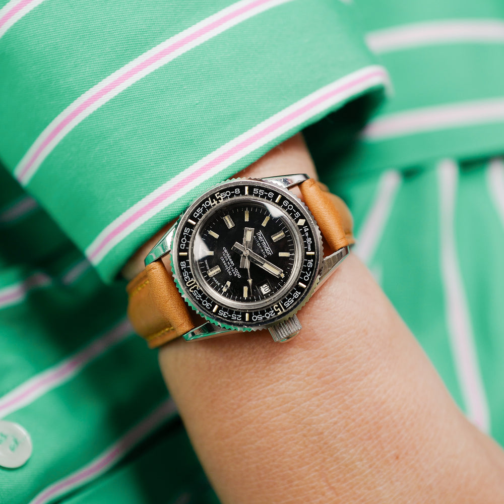 Café noir montres Thermidor Caribbean 1000m 1000 mini Submariner pour femme vintage 1980