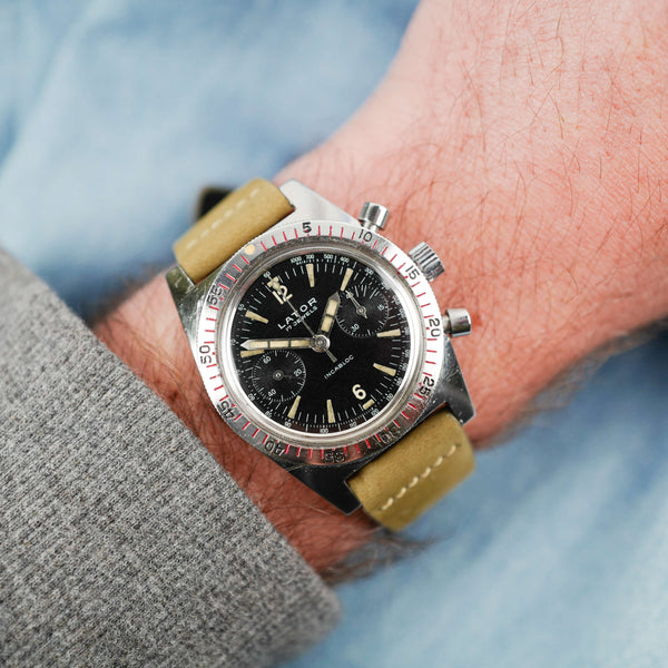 cafe noir montres vintage horloger marseille chronographe skin diver militaire venus_1