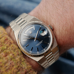 cafe noir montres vintage horloger marseille vintage rolex day date oyster quartz cadran bleu or blanc ref 19019_1
