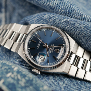 cafe noir montres vintage horloger marseille vintage rolex day date oyster quartz cadran bleu or blanc ref 19019_1