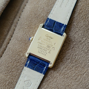 cafe noir montres vintage marseille cartier tank must grand modèle argent vermeil plaque or cadran rare_1