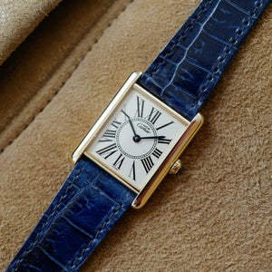 cafe noir montres vintage marseille cartier tank must grand modèle argent vermeil plaque or cadran rare_3