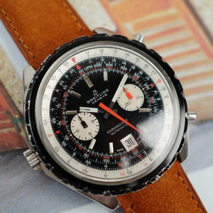 Café noir montres vintage Marseille horloger Breitling Chronomat pizza calibre 11 vintage 1970