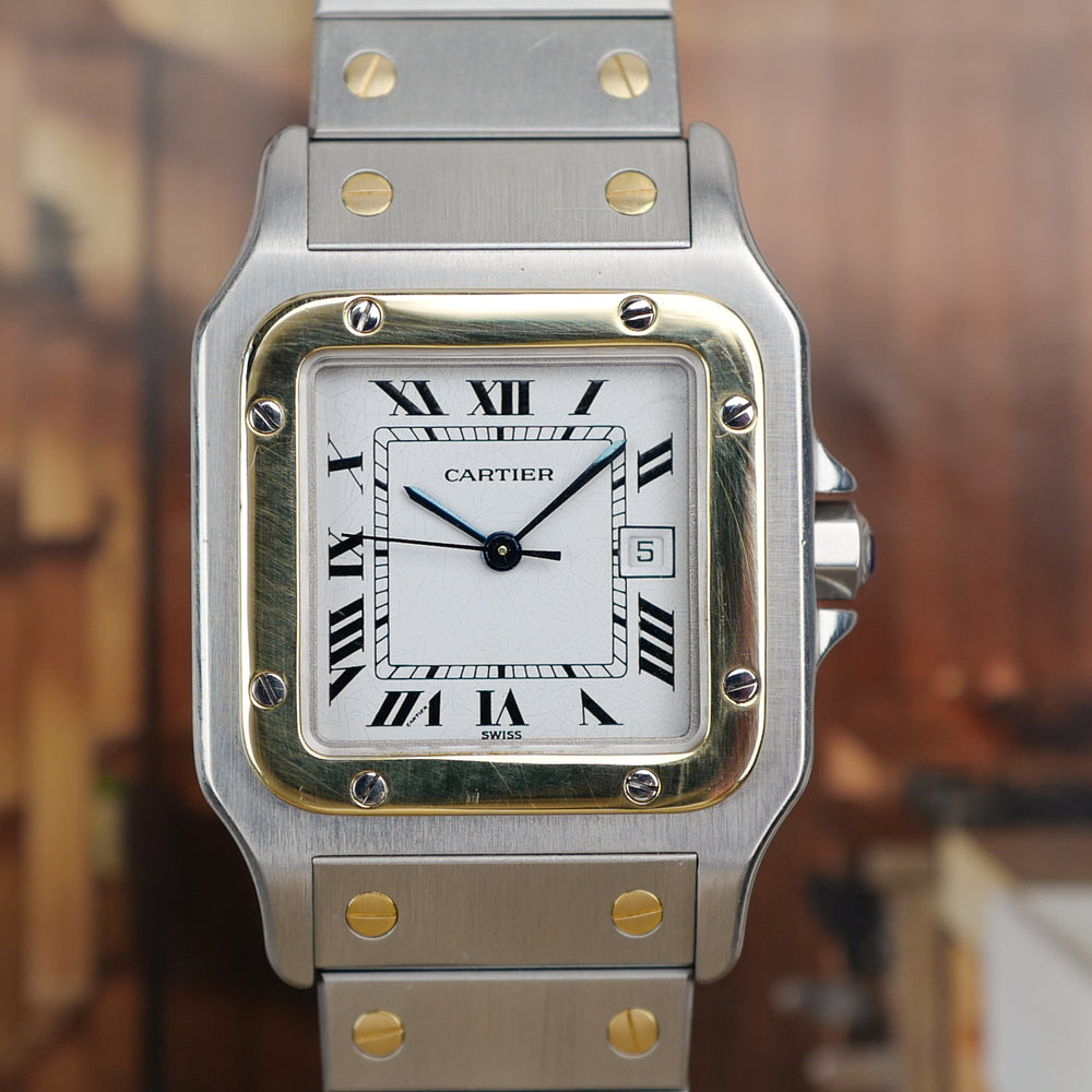 Cartier Santos homme grand modèle or acier vintage 1980 2671