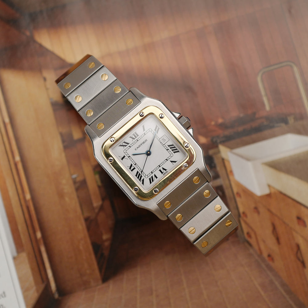 Cartier Santos homme grand modèle or acier vintage 1980 2671