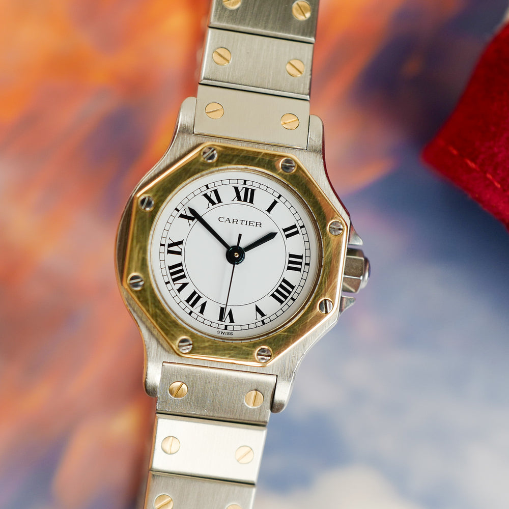 Cartier Santos mini bicolore automatique vintage 1980 0907