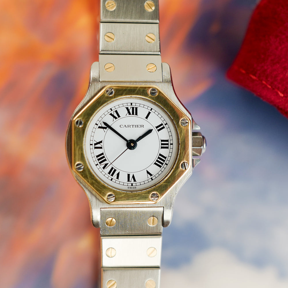 Cartier Santos mini bicolore automatique vintage 1980 0907