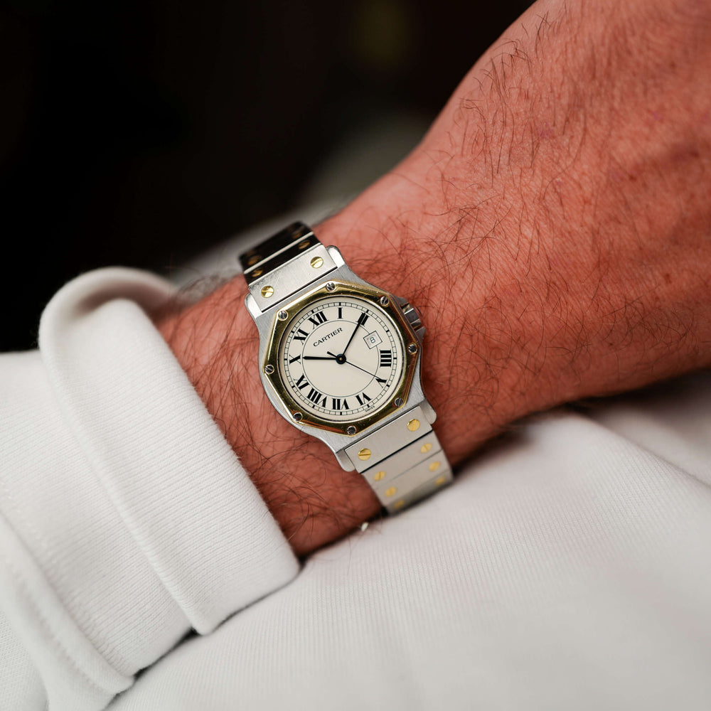 Cartier Santos octogonale GM bicolore réf 2966 vintage 1990 homme femme