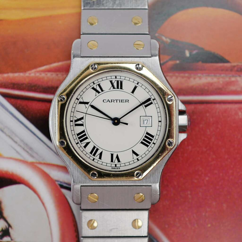 CARTIER Santos Octogonale GM "Or & Acier" - Réf. 2966 (Vintage 1990)